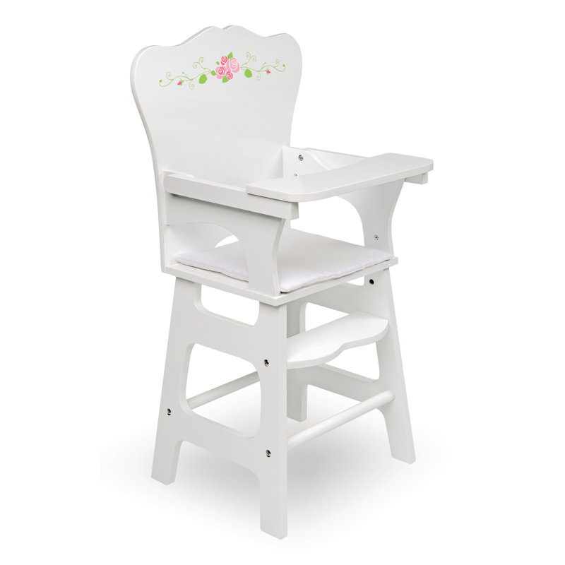 Badger Basket Doll High Chair with Padded Seat White Rose Reviews Wayfair